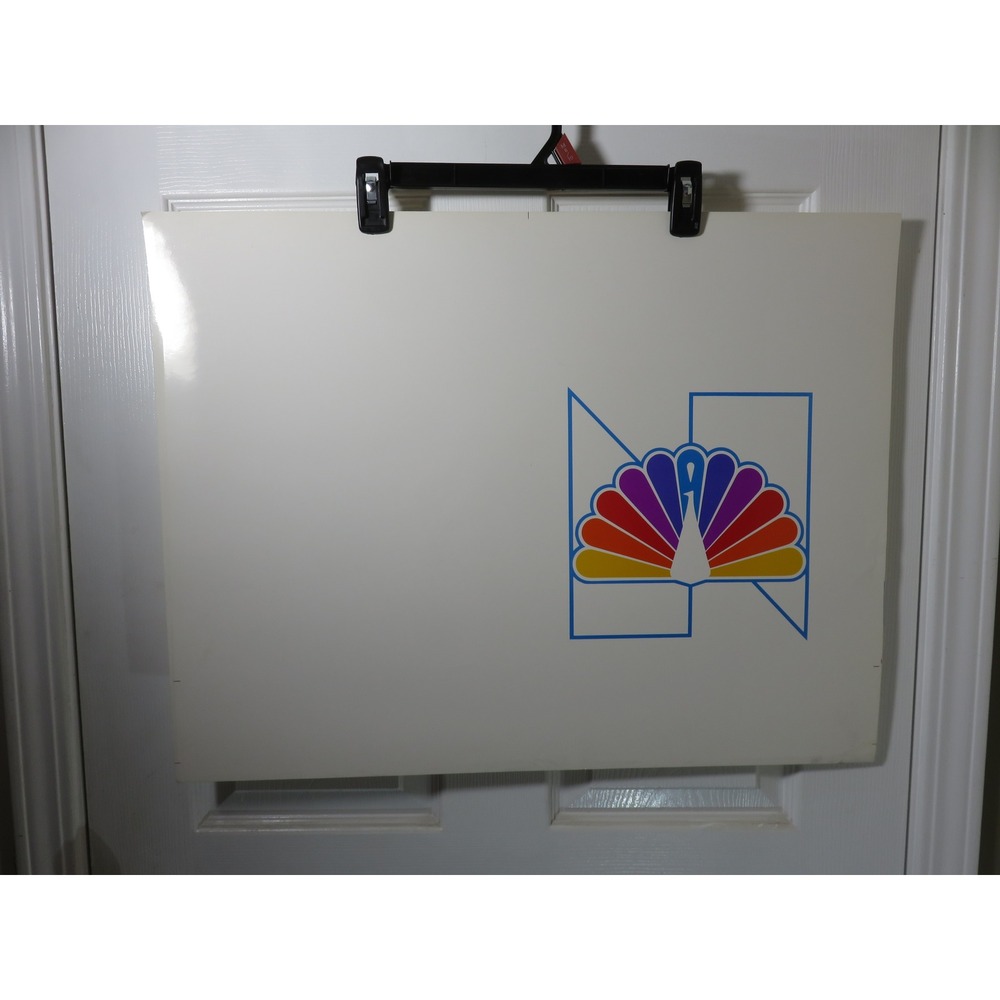 Vintage NBC Peacock Logo Silkscreen Pop Art Print Large 26x19" 1986 Media Decor